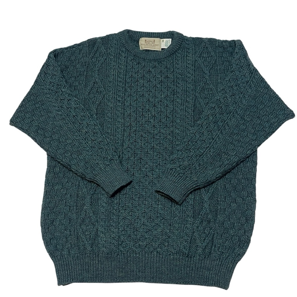 Elegant Teal Crewneck Sweater for Men